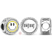 Charm Sterlingové stříbro 925 Talisman jiskřivý smajlík, korálek na náramek symbol