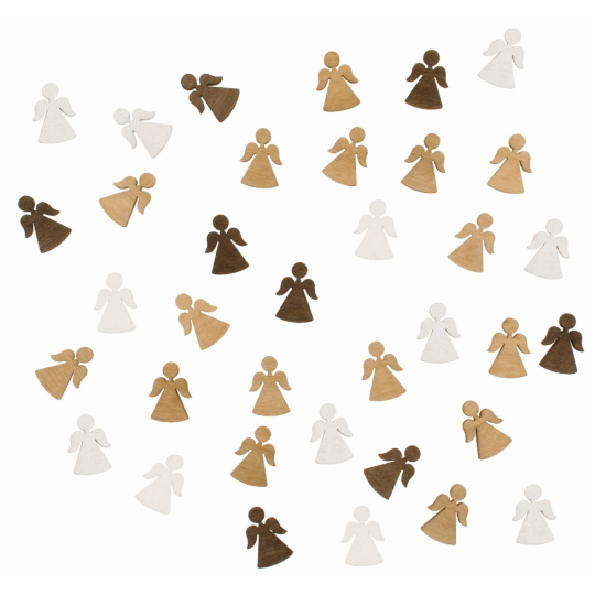 Andělé ze dřeva sada 2 cm 24 kusů