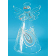 Anděl skleněný na postavení 8 cm