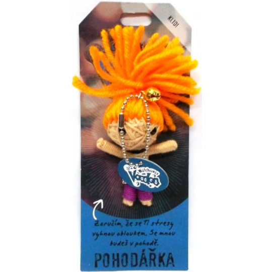Albi Voodoo přívěsek Pohodářka s oranžovými vlasy 8 x 4 cm