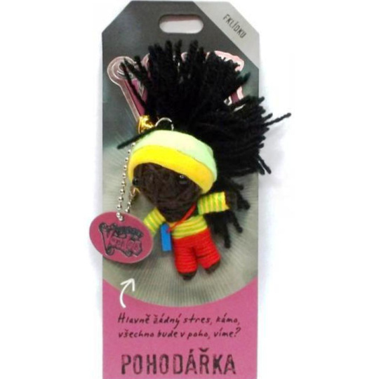 Albi Voodoo přívěšek Pohodářka s černými vlasy 8 x 4 cm