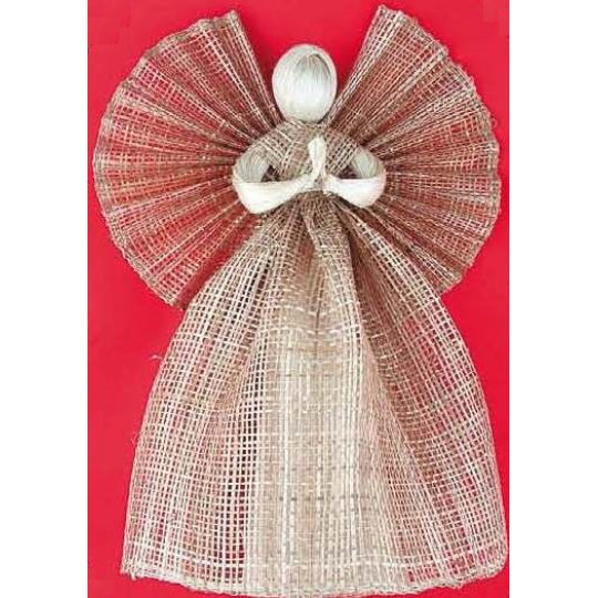 Anděl z pytloviny, široká sukně hnědý 34 cm