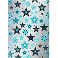 Ditipo Dárkový balicí papír 70 x 500 cm Vánoční stříbrný Modré a černé hvězdy2033913