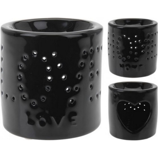 Bolsius Aromalampa keramika s nápisem černá 100 mm