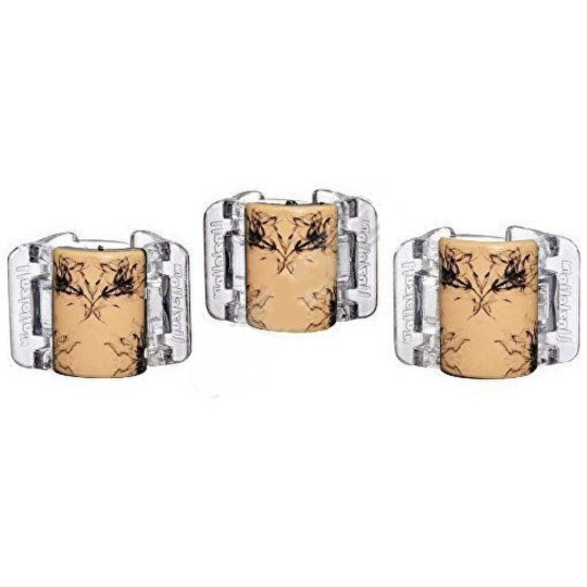 Linziclip Mini Vlasový skřipec béžový s potiskem 1,75 cm, vhodný pro všechny druhy vlasů 3 kusy