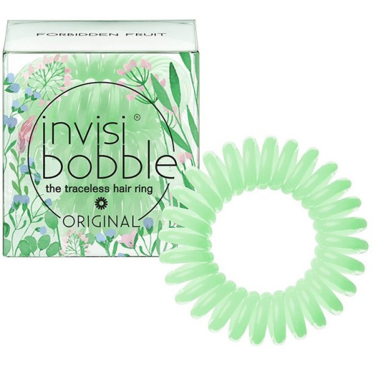 Invisibobble Original Secret Garden Forbidden Fruit Gumička do vlasů zelená spirálová 3 kusy