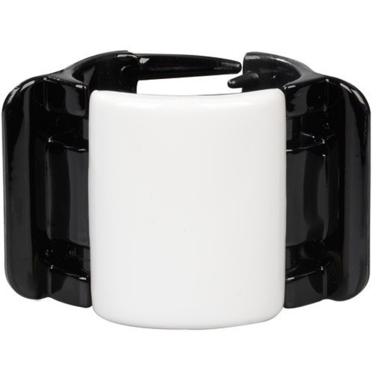 Linziclip Midi Vlasový skřipec bílý s černými křídly 3,5 cm vhodný pro středně husté a husté vlasy 1 kus