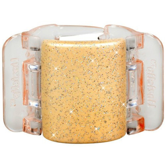 Linziclip Midi Vlasový skřipec perleťově béžový se třpytkami 3,5 cm vhodný pro středně husté a husté vlasy 1 kus