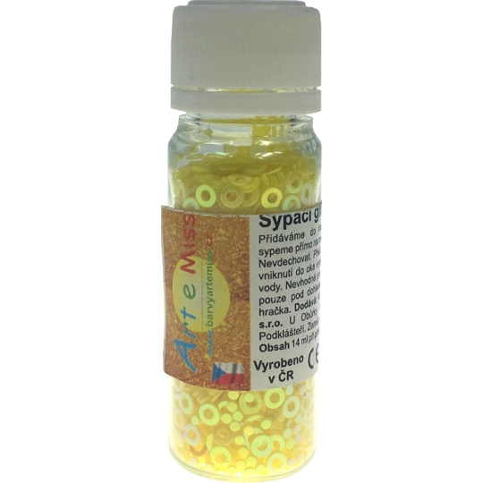 Art e Miss Sypací glitr pro dekorativní použití Žlutá kolečka 14 ml