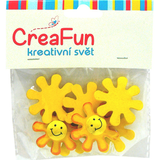 CreaFun Slunce dřevěné 3,5 cm 8 kusů