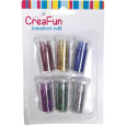 CreaFun Dekorační třpytky barevné sada 6 x 3 g
