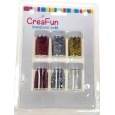CreaFun Dekorační třpytky sada Pásky 4 x 8 g + Hvězdičky 2 x 3 g