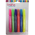 CreaFun Dekorační barvy Třpytivé neon na papír, textil, sklo 6 x 15 ml