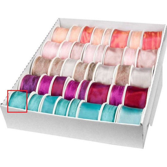 Ditipo Stuha látková s drátkem tyrkysově zelená průsvitná 2 m x 40 mm