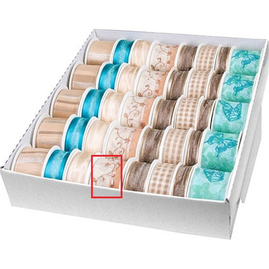 Ditipo Stuha látková s drátkem béžovo-lososová hnědý vzor 2 m x 40 mm