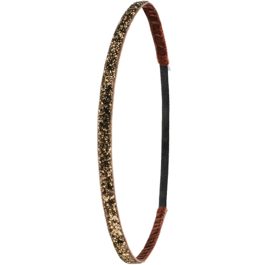 Ivybands Protiskluzová čelenka do vlasů hnědá s glitry, unisex, 1 cm