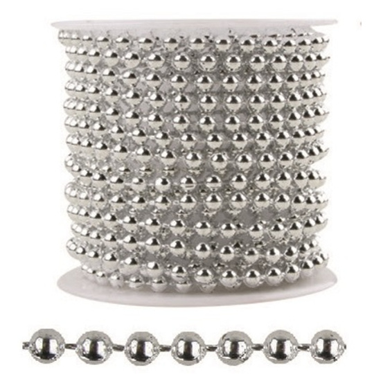 Řetízek stříbrný plastový, dekorační 3 m