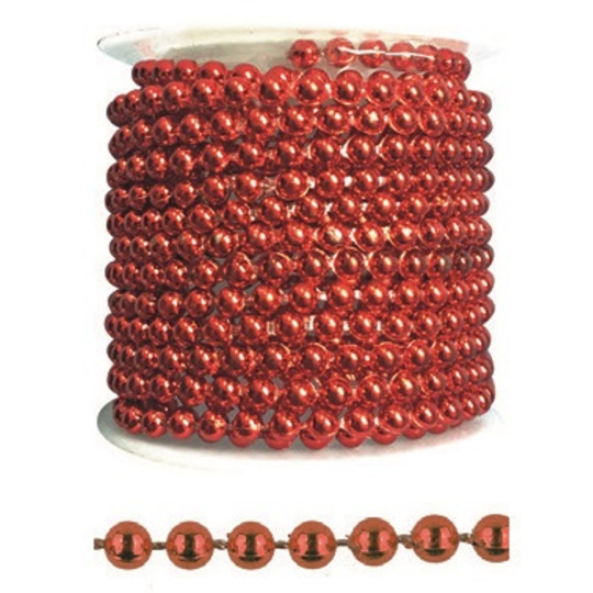 Řetízek červený plastový, dekorační 3 m