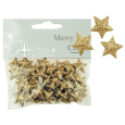 Hvězdičky s glitry 50 kusy zlaté, 2 cm
