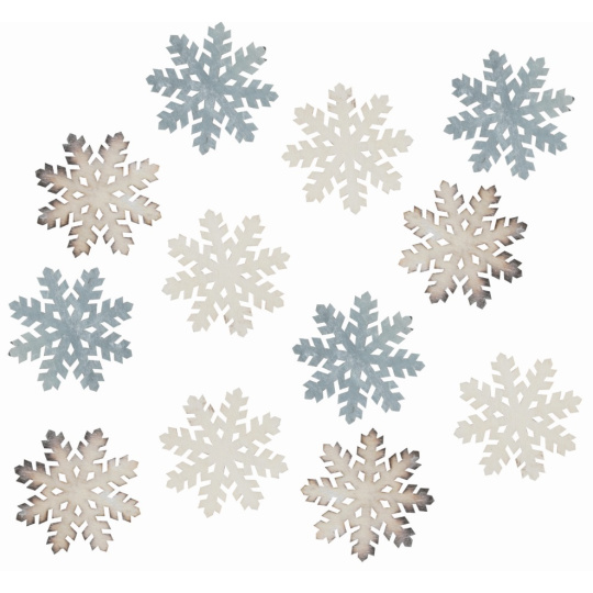 Vločky dřevěné 4 cm, 12 kusů