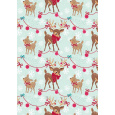 Ditipo Dárkový balicí papír 70 x 200 cm Vánoční světle zelený Srnky 2013912