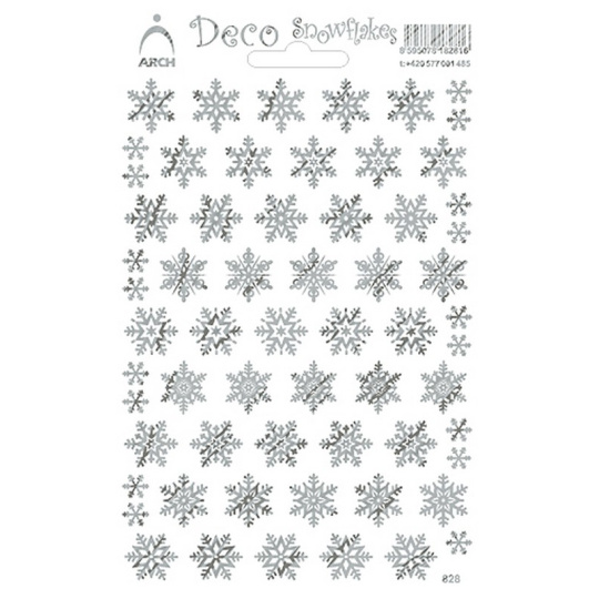 Arch Holografické dekorační samolepky vánoční vločky multicolor 1 arch