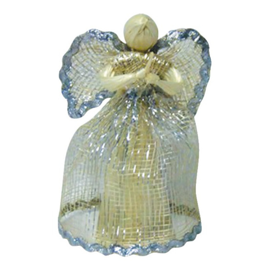 Anděl z abaky se stříbrným lemem 15 cm