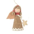 Anděl jutový s hvězdou na zavěšení 8 cm č.1