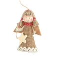 Anděl jutový s hvězdou na zavěšení 8 cm č.3