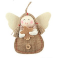 Anděl jutový s hvězdou na zavěšení 9 cm č.1