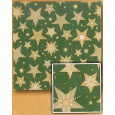Nekupto Dárkový balicí papír 70 x 200 cm Vánoční Zelený, zlaté hvězdy