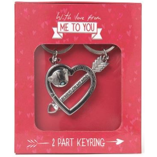 Me to You Klíčenka kovová Srdce a šíp 2 kusy v balení