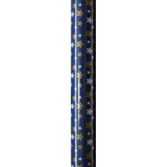 Präsenta Dárkový balicí papír 70 x 200 cm Vánoční modrý, bílé a zlaté hvězdičky