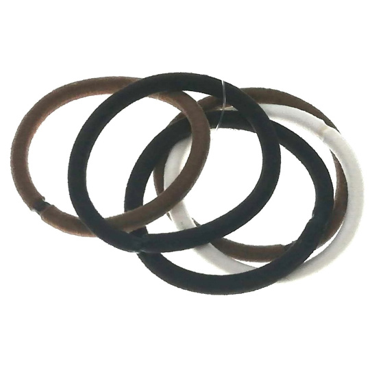 Vlasová gumička bílá, hnědá, tmavě hnědá 5,5 x 1 cm 5 kusů