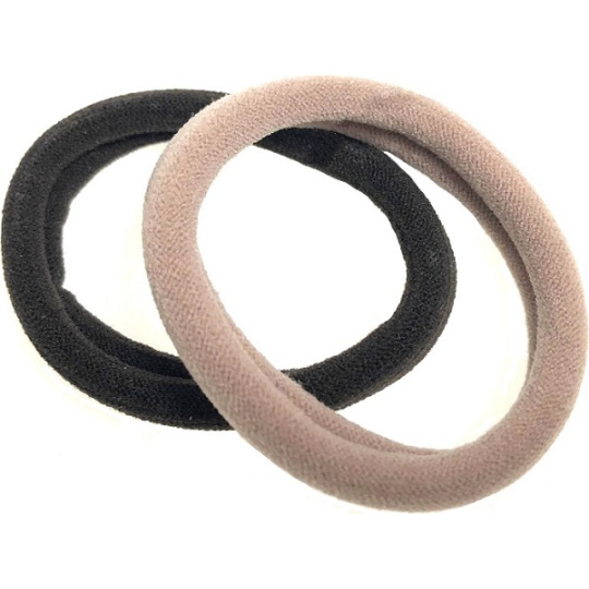 Vlasová gumička tmavě hnědá, světle hnědá 5 x 1 cm 2 kusy