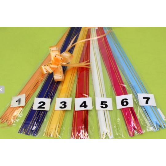 Stuha stahovací č. 7 světle modrá zlatý proužek 18 x 390 mm 10 kusů