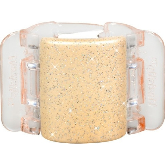 Linziclip Midi Vlasový skřipec perleťově béžový se třpytkami 3,5 cm vhodný pro středně husté a husté vlasy 1 kus