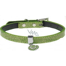 Tatrapet Obojek Lurex zelený zdobený - srdíčko 1,5 x 37 cm Tatrapet Obojek Lurex zelený zdobený - srdíčko 1,5 x 37 cm