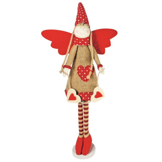 Anděl v pruhovaných punčocháčích se srdíčkem na postavení 37 cm