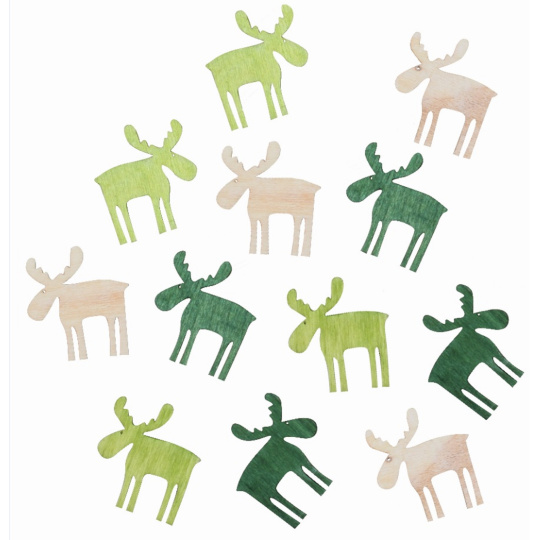 Sobi dřevění zelení a přírodní 4 cm 12 kusů