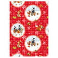 Ditipo Dárkový balicí papír 70 x 200 cm Vánoční červený se zvířátky