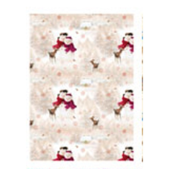 Ditipo Dárkový balicí papír 70 x 200 cm Vánoční 100 x 70, 2 kusy, bílo-béžový sněhuláčci