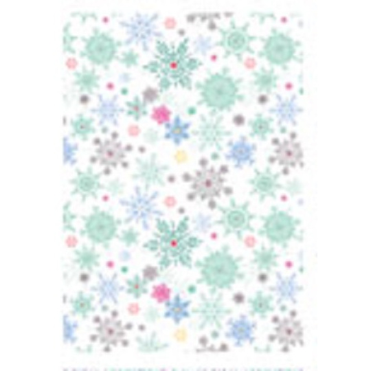 Ditipo Dárkový balicí papír 70 x 200 cm Vánoční bílý zelené modré hnědé vločky