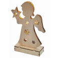 Emos Osvětlení dřevěný anděl 23 cm, 6 LED, teplá bílá