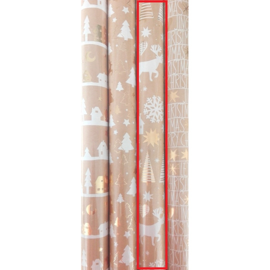 Zoewie Dárkový balicí papír 70 x 150 cm Vánoční Luxusní Luxury Chris sob a sáňky