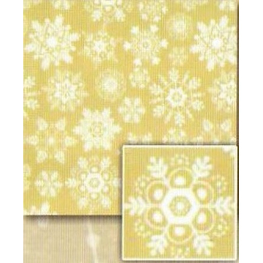 Nekupto Dárkový balicí papír 70 x 500 cm Vánoční Zlatý, bílé vločky