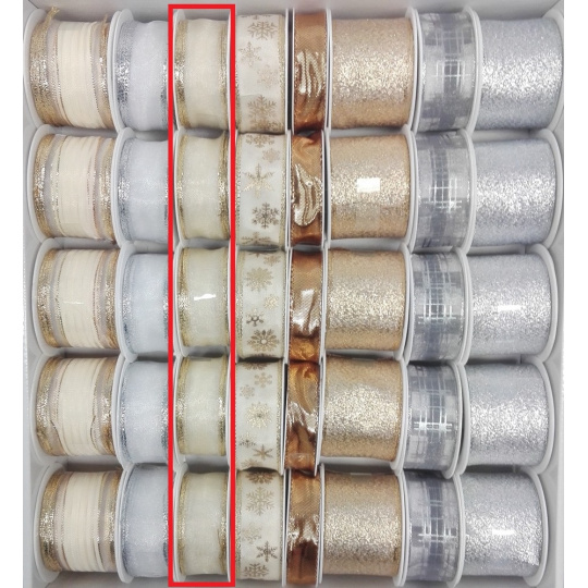 Ditipo Stuha látková s drátkem zlatá 3 m x 25 mm