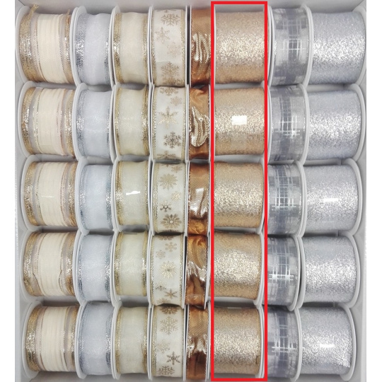 Ditipo Stuha látková s drátkem zlatá 2 m x 40 mm