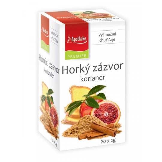 Apotheke Natur Horký zázvor a koriandr bylinný čaj napomáhá k trávení, dýchání a duševní pohodě 20 x 2 g