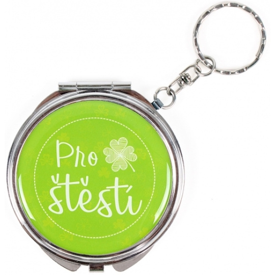 Albi Zrcátko - klíčenka s textem Pro štěstí 6,5 cm